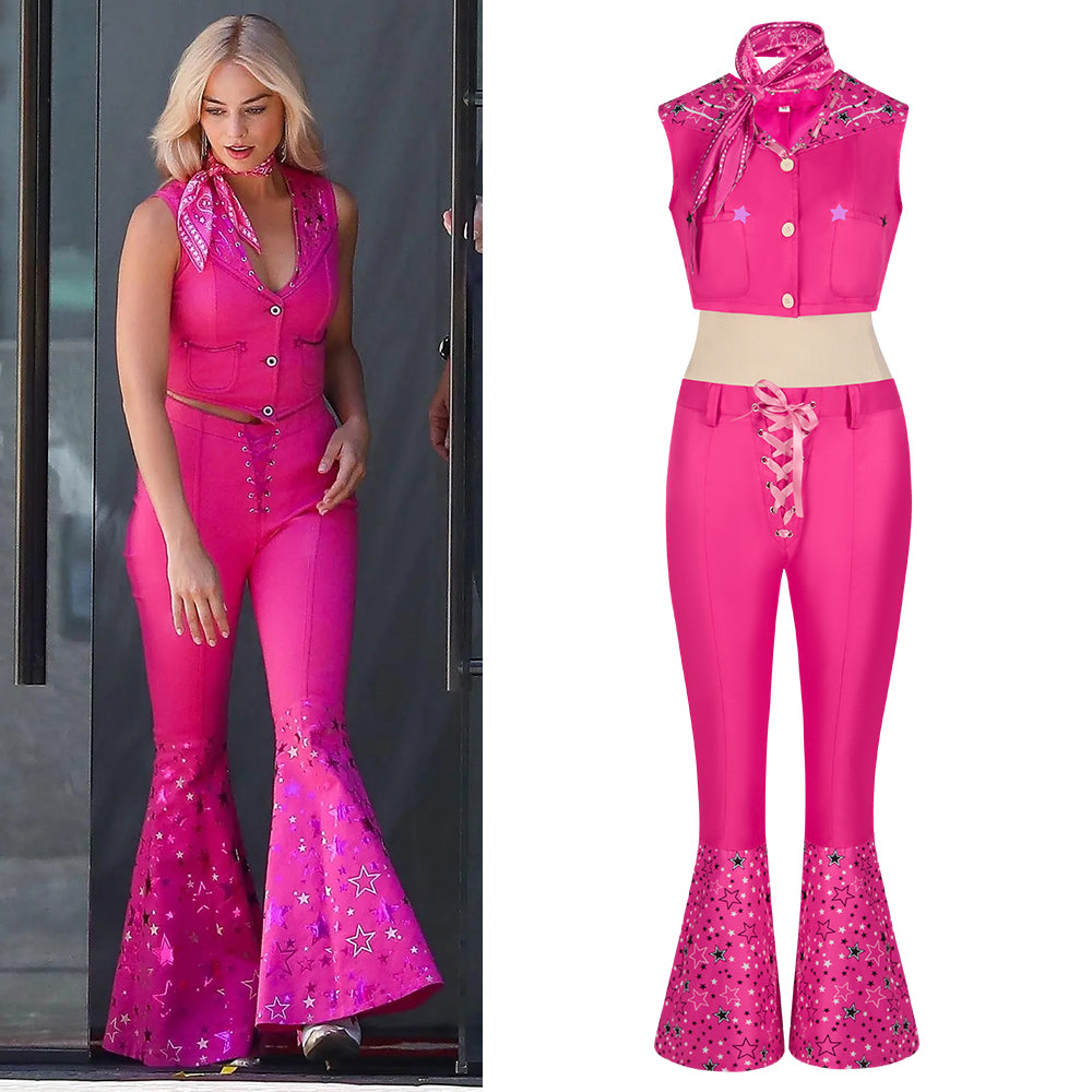 Rulercosplay Barbie Pink Cowboy Suit Cosplay Dress Halloween Costume