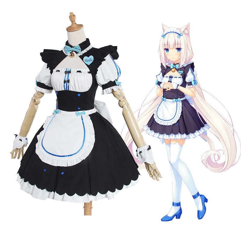 Rulercosplay Anime NEKOPARA Chocola，Vanilla Maid Dress Cosplay Costume