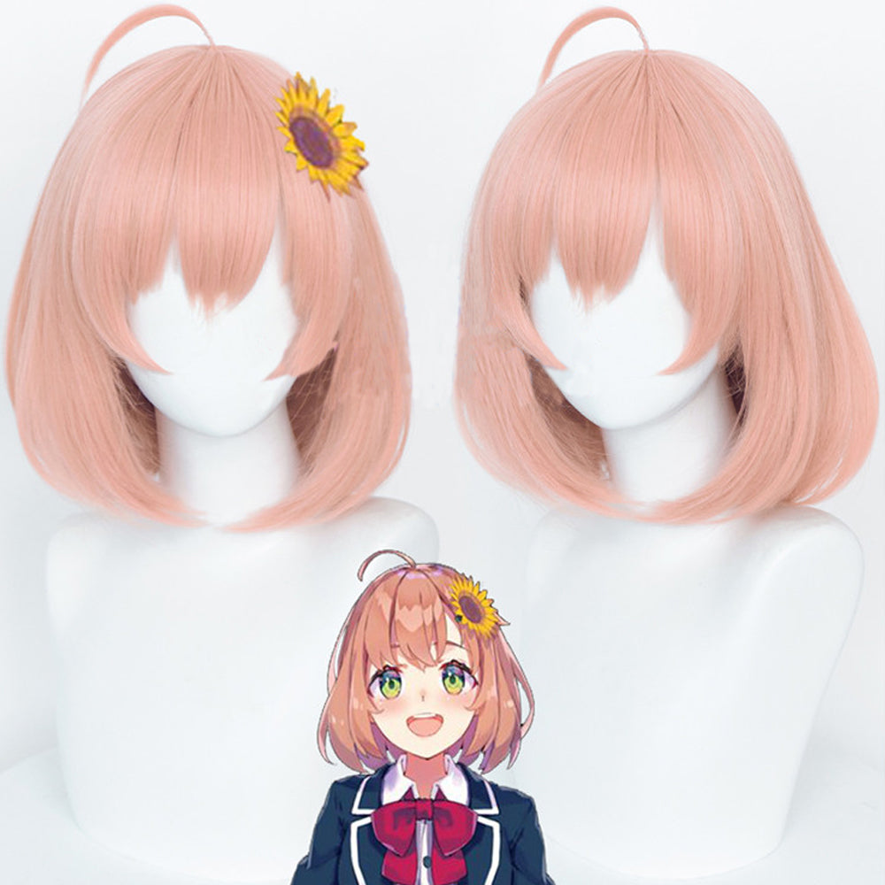 Rulercosplay Anime Virtual vtuber Honma Himawari Pink Short Cosplay Wig