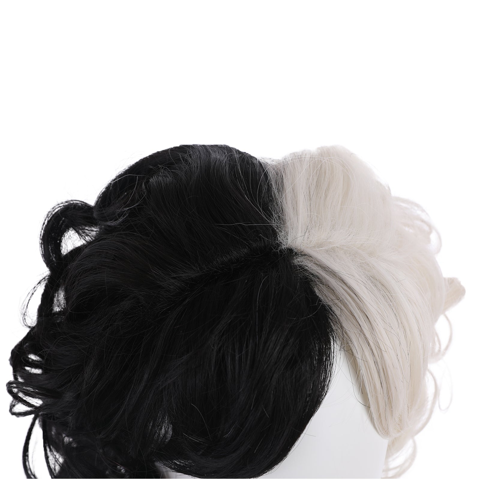 Rulercosplay Movie Cosplay Wigs Cruella De Vil Black and White Cosplay Wig