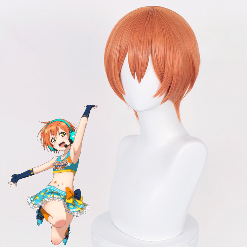 Rulercosplay Anime Love Live School Idol Project Rin Hoshizora Orange Short Cosplay Wig