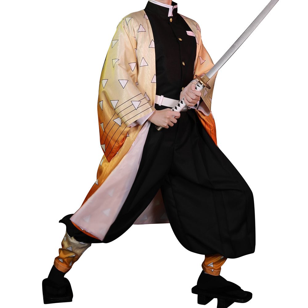 Rulercosplay Anime Demon Slayer Agatsuma Zen'itsu Uniform Cosplay Costume - Rulercosplay