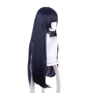 Rulercosplay Anime Genshin Impact Yun Jin Dark blue Long straight Cosplay Wig - Rulercosplay