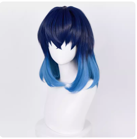Rulercosplay Anime Demon SlayerHashibira Inosuke Deep Blue Short Cosplay Wig