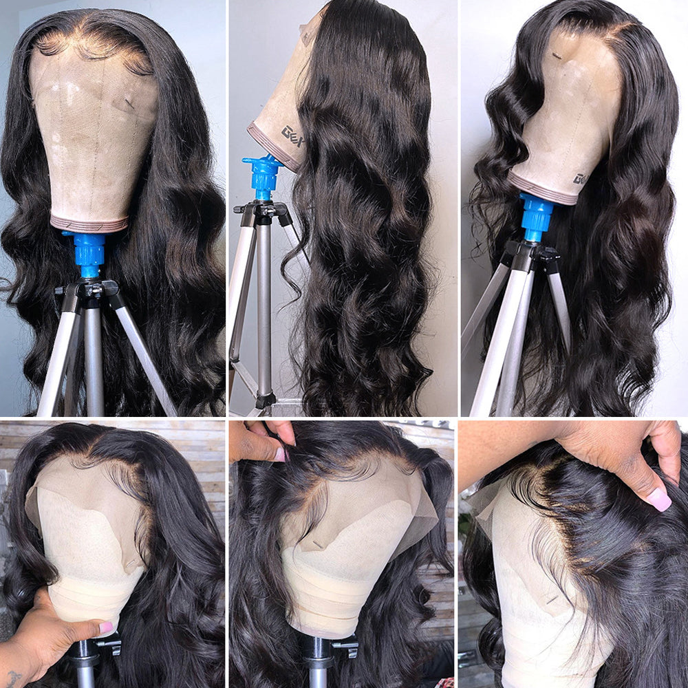 Rulercosplay Long Black Loose Wavy Wig Real Human Hair for Women