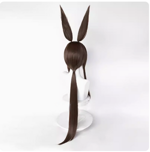 Rulercosplay Game Arknights Amiya Light Black Cosplay Long Wig For Halloween Party(Not include ears)