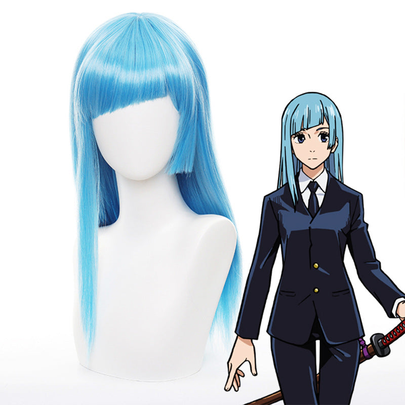 Rulercosplay Anime Jujutsu Kaisen Miwa Kasumi Blue Long Cosplay Wig