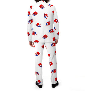 Rulercosplay Spider-Man Men Slim Fit Suit Separates Jacket Slim 2 Button Blazer Pants For Party