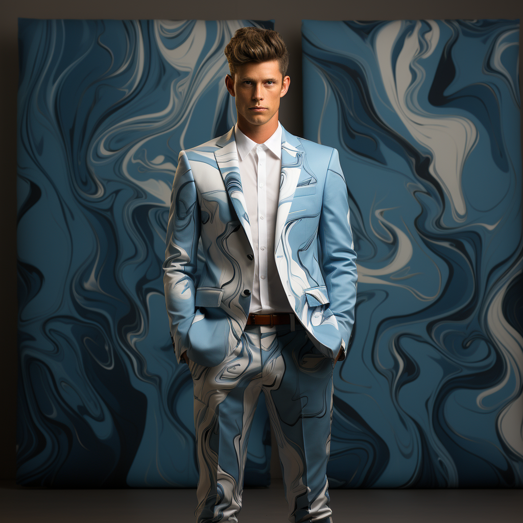 Rulercosplay Mens 2 Piece Print Suit Floral Party Dress Jacket Slim 2 Button Blazer Pants For Christmas Party