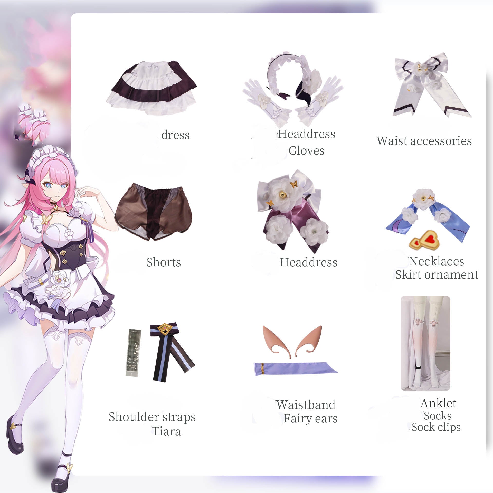Rulercosplay Honkai Star Rail Elysia Cosplay Costume With Accessories For Cosplay Party