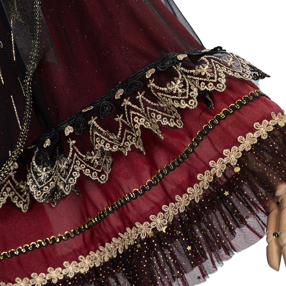 Rulercosplay Classical Red and Black Tea Party Series Lolita Dress JSK Dress