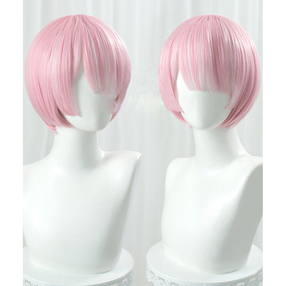 Rulercosplay Anime Re Life in a different world from zero wig Ram Pink Short Cosplay Wig