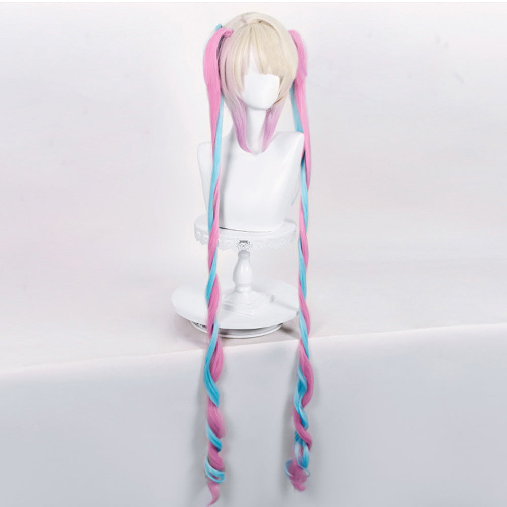 Rulercosplay Anime NEEDY GIRL OVERDOSE Rain Pink And Blue EX-LONG Cosplay Wig
