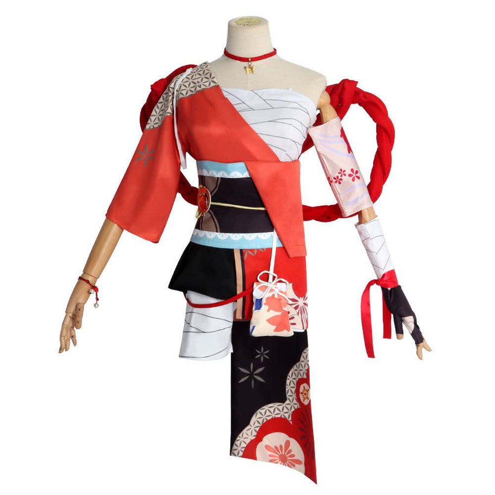Rulercosplay Genshin Impact Yoimiya Red Dress Cosplay Costume