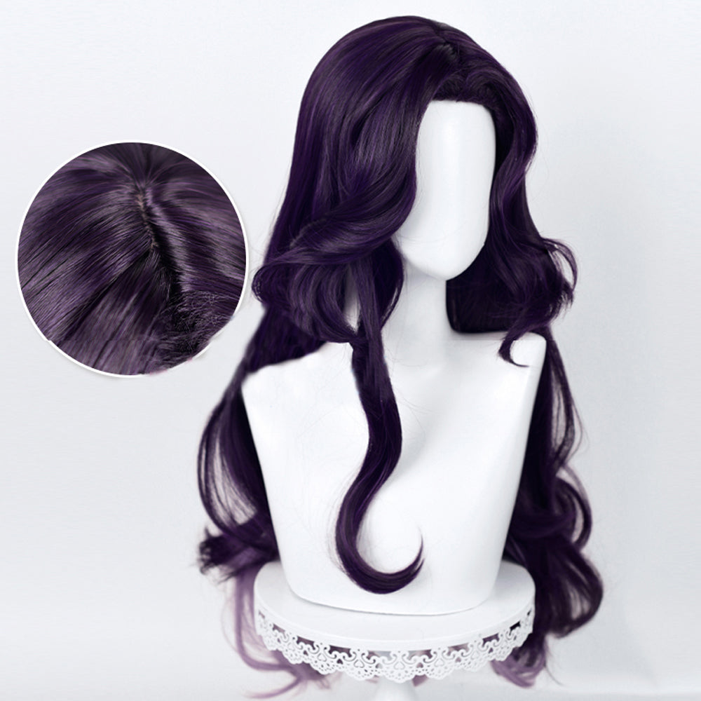 Rulercosplay Anime Virtual vtuber Scarle Yonaguni Black Purple Long Cosplay Wig