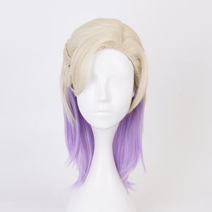 Rulercosplay Twisted Wonderland Vil Golden And Purple Short Cosplay Wig
