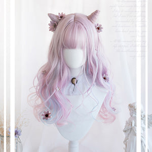 Rulercosplay Rainbow Candy Wigs pink .purple Long Lolita Wig