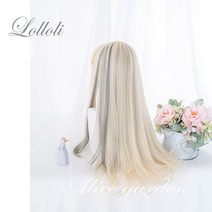 Rulercosplay Rainbow Candy Wigs Golden Long Lolita Wig