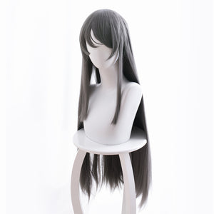 Rulercosplay Anime Rascal Does Not Dream of Bunny Girl Senpai Sakurajima Mai Dark grey Long Cosplay Wig