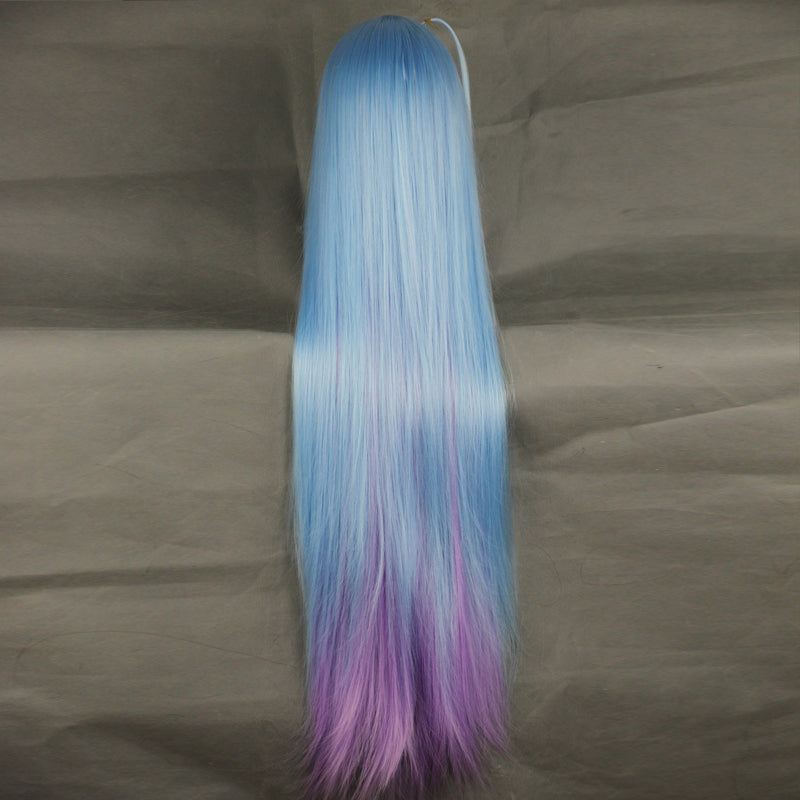 Rulercosplay Anime No game no life Shiro Blue gradient color Long Cosplay Wig