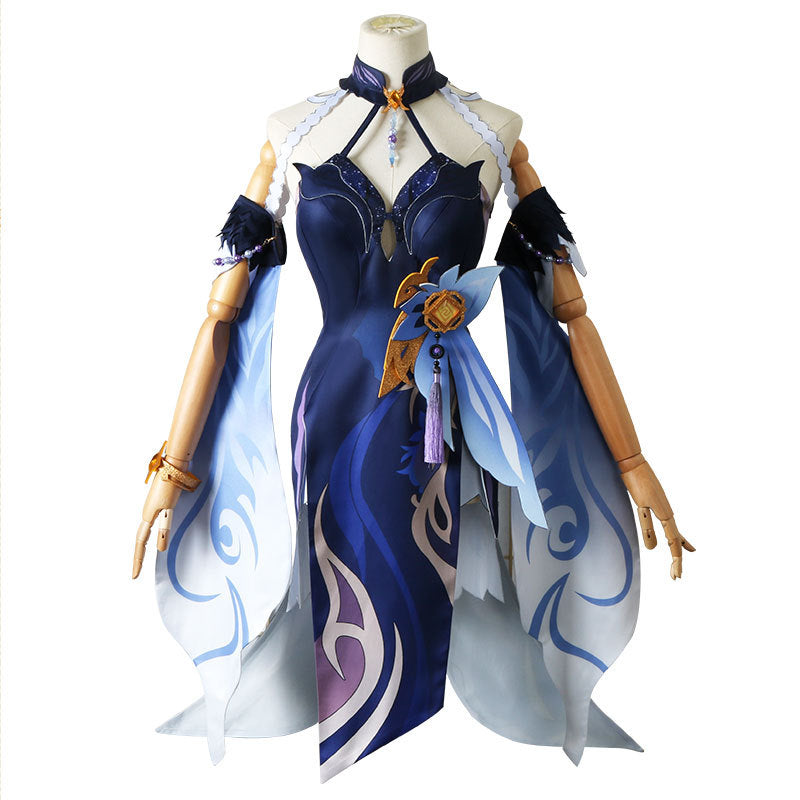 Rulercosplay Genshin Impact Ningguang Blue Dress Cosplay Costume