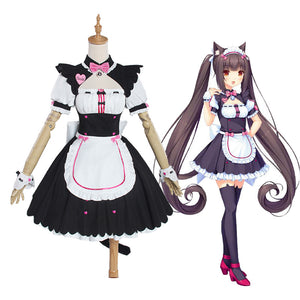 Rulercosplay Anime NEKOPARA Chocola，Vanilla Maid Dress Cosplay Costume