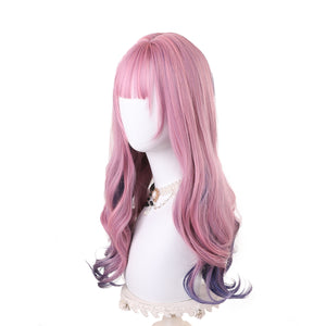 Rulercosplay Rainbow Candy Wigs Pink gradient purple Long Lolita Wig