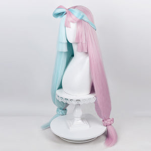 Rulercosplay Game Pokemon Scarlet and Violet Nanjamo Lono Pink and Blue Long Cosplay Wig