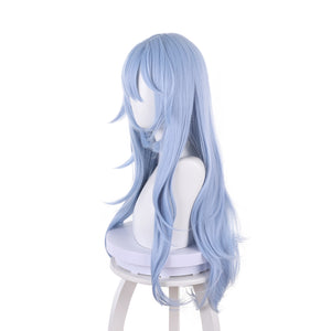 Rulercosplay Anime Neon Genesis Evangelion Ayanami Rei Blue Long curly Cosplay Wig