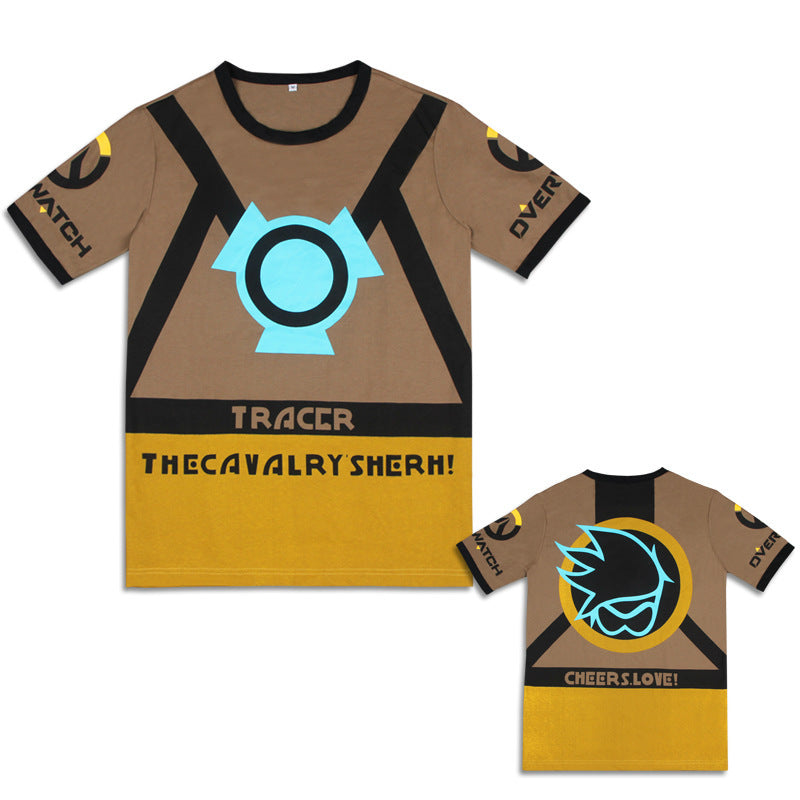 Rulercosplay Game Overwatch Tracer Lena Oxton T-shirt Cosplay Costume