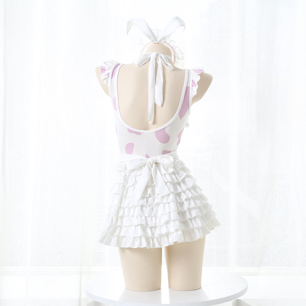Rulercosplay White And Pink Maid Dress Kawaii Sexy Cosplay Costume