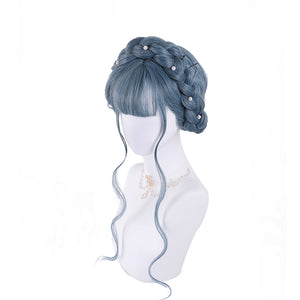 Rulercosplay Rainbow Candy Wigs Light Blue Long Curly Lolita Wig