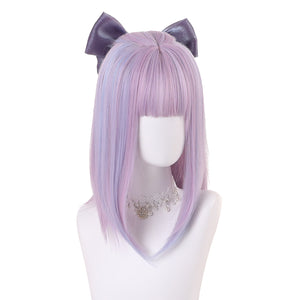 Rulercosplay Rainbow Candy Wigs Blue and purple Medium Lolita Wig