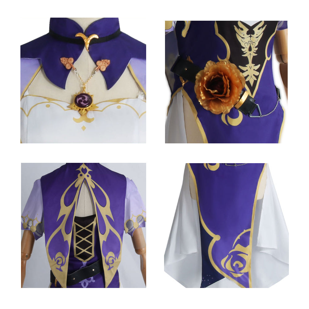 Rulercosplay Genshin Impact Lisa Minci Purple Dress Cosplay Costume