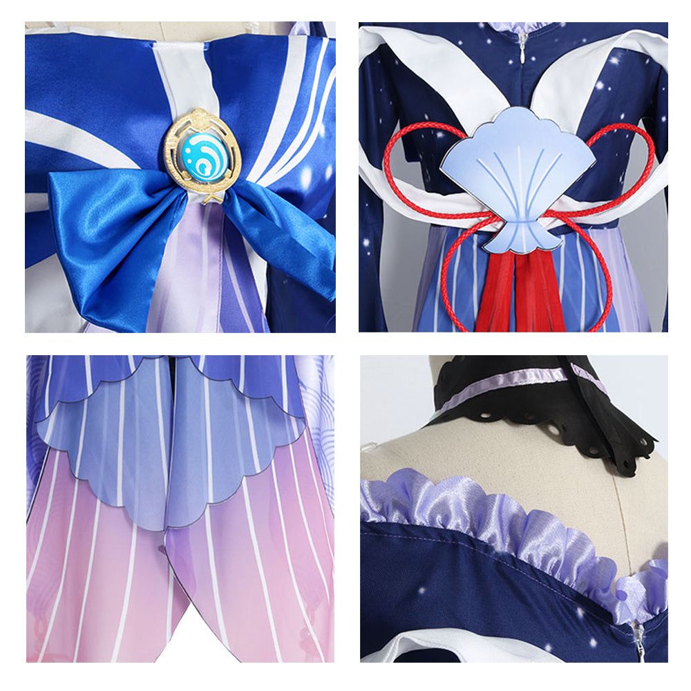 Rulercosplay Genshin Impact Sangonomiya Kokomi Blue Dress Cosplay Costume