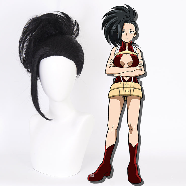 Rulercosplay Anime My Hero Academia Yaoyorozu Momo Black Short Cosplay Wig