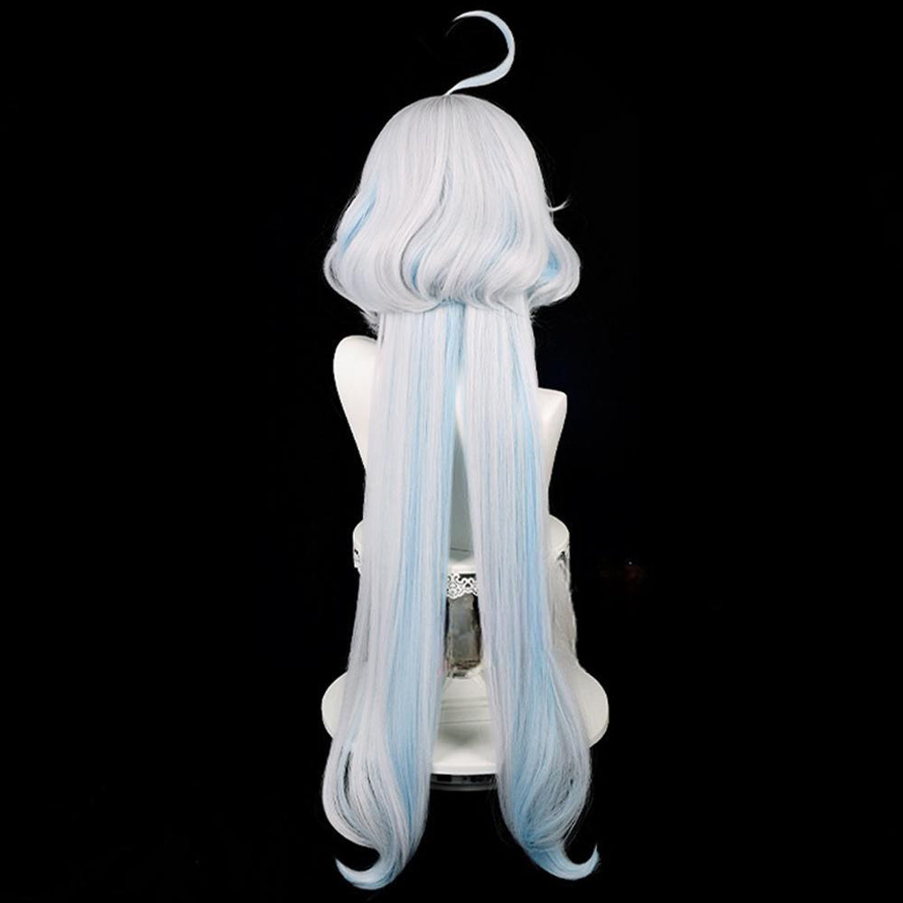 Rulercosplay Game Genshin Impact Focalors White and Blue Long Cosplay Wig