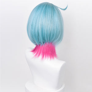 Rulercosplay Vtuber NIJISANJI Kyo Kaneko Blue Pink Short Cosplay Wig