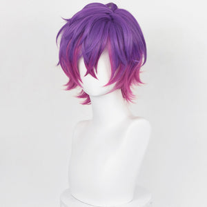Rulercosplay Virtual Vtuber NIJISANJI Uki Violeta Purple And Pink Short Cosplay Wig