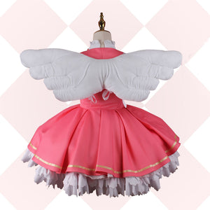 Rulercosplay Anime Cardcaptor Sakura Sakura Pink Dress Cosplay Costume - Rulercosplay