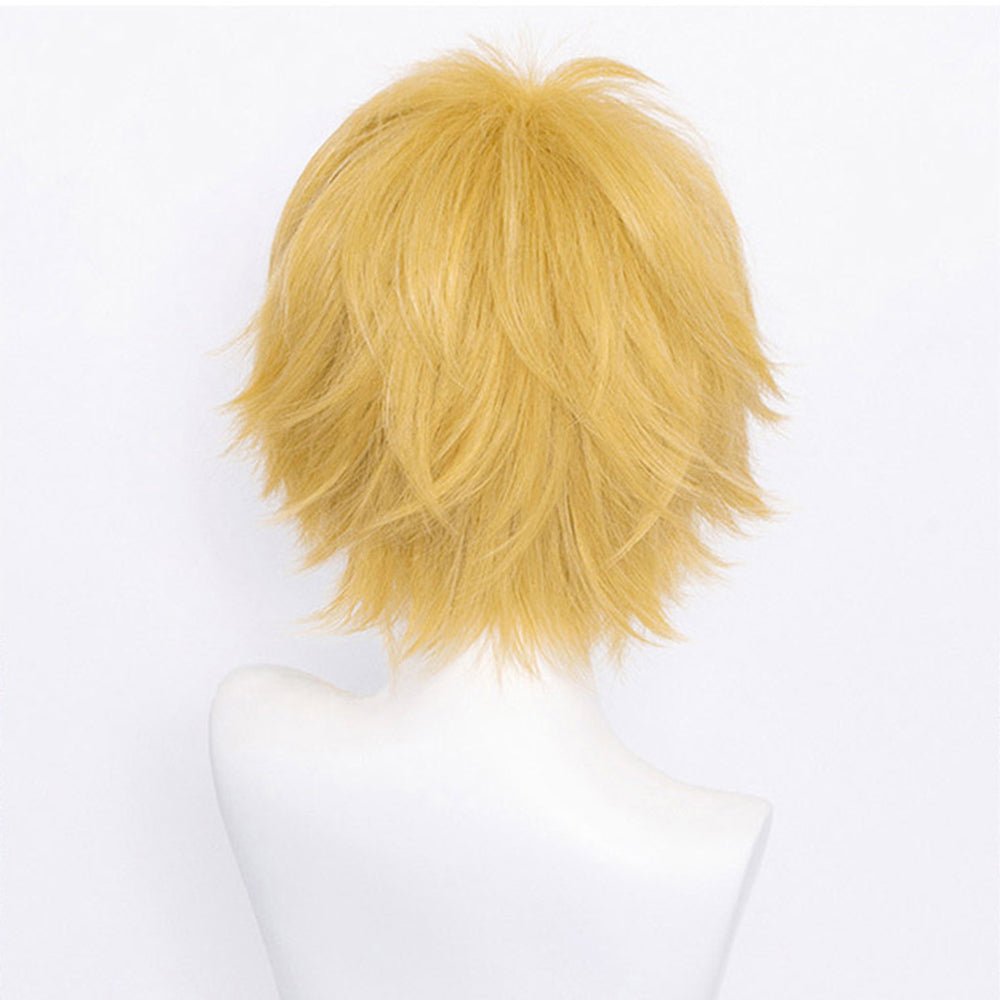 Anime Chainsaw Man Denji Golden Short Hair Full Wig Harajuku Cosplay Costume