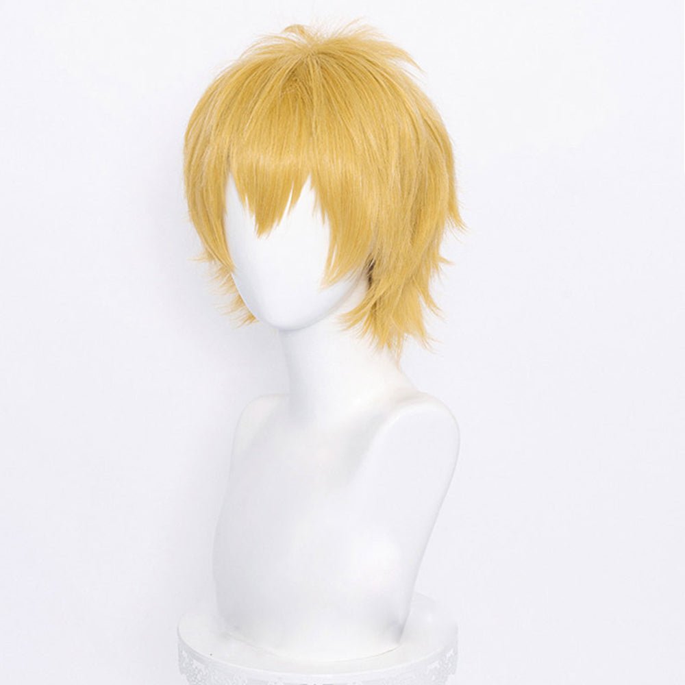 Manmei Chainsaw Man Denji Wig Cosplay Golden Yellow Curly Hair Anime Fluffy  Wigs Halloween