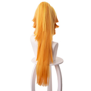 Rulercosplay Anime Demon Slayer Agatsuma Zenitsu Yellow gradient orange Short Cosplay Wig - Rulercosplay