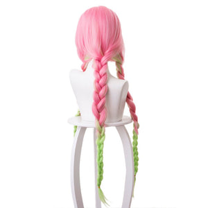 Rulercosplay Anime Demon Slayer Kanroji Mitsuri Pink gradient green Long Cosplay Wig - Rulercosplay