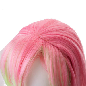 Rulercosplay Anime Demon Slayer Kanroji Mitsuri Pink gradient green Long Cosplay Wig - Rulercosplay