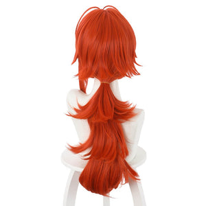 Rulercosplay Anime Genshin Impact Diluc Orange red Long Cosplay Wig - Rulercosplay