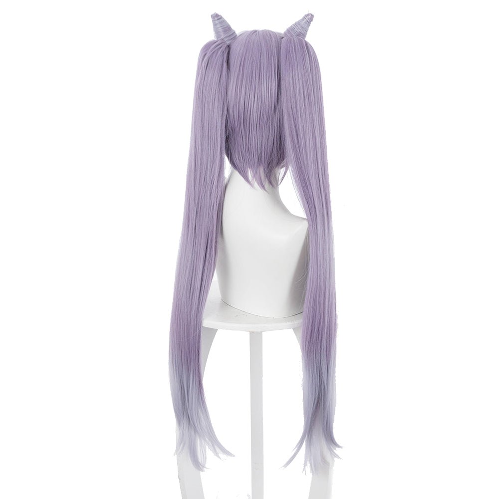 Rulercosplay Anime Genshin Impact Keqing Grayish purple Long Cosplay Wig - Rulercosplay