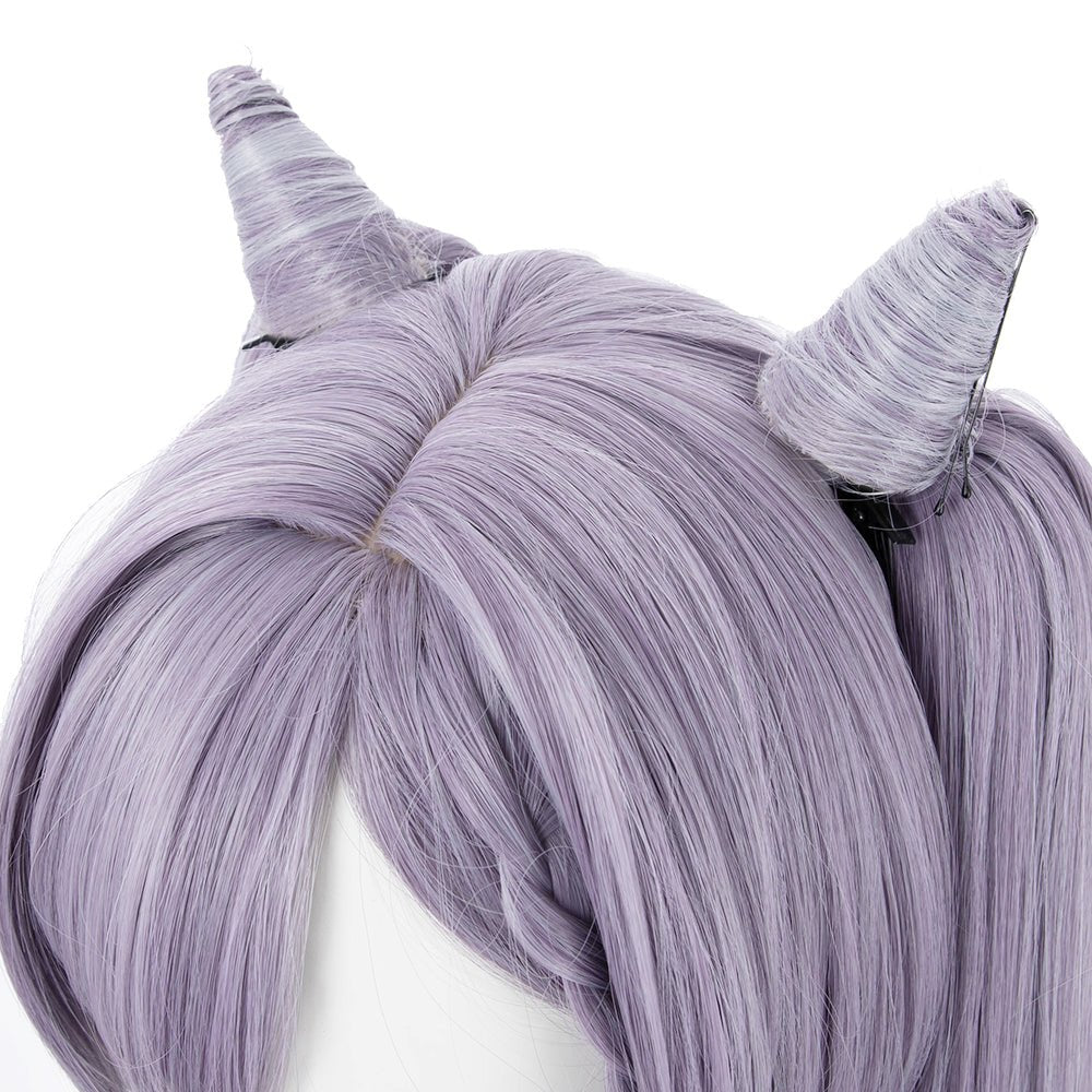 Rulercosplay Anime Genshin Impact Keqing Grayish purple Long Cosplay Wig - Rulercosplay