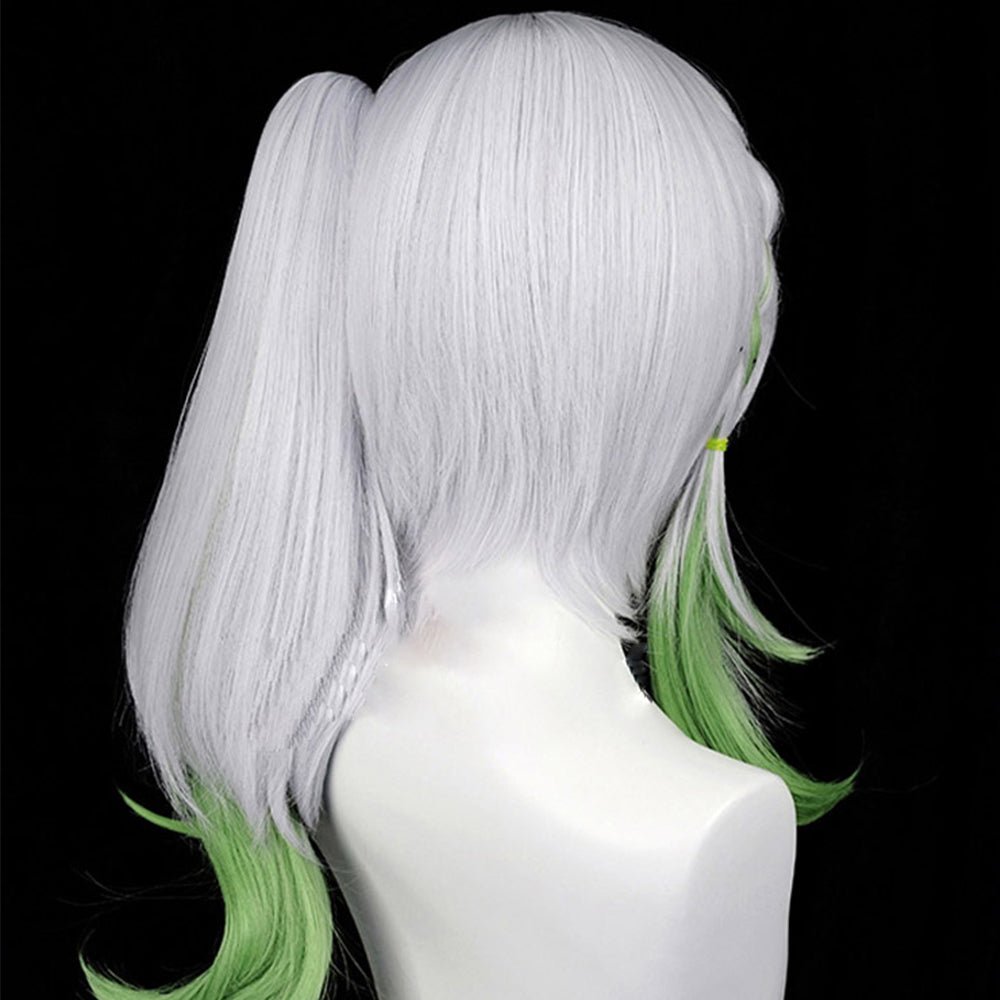 Rulercosplay Anime Genshin Impact Kusanli/Nahida Silver and Green Meduim Cosplay Wig - Rulercosplay