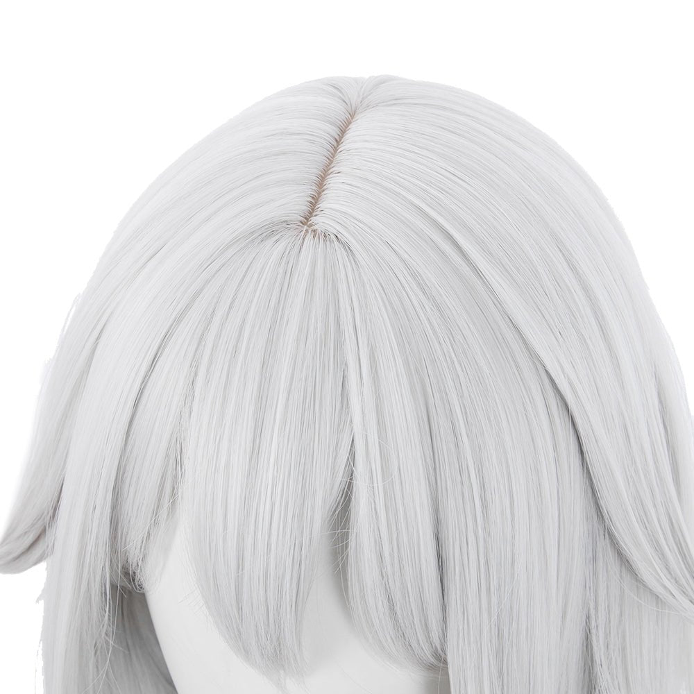 Rulercosplay Anime Genshin Impact Paimon Grayish white Medium Cosplay Wig - Rulercosplay